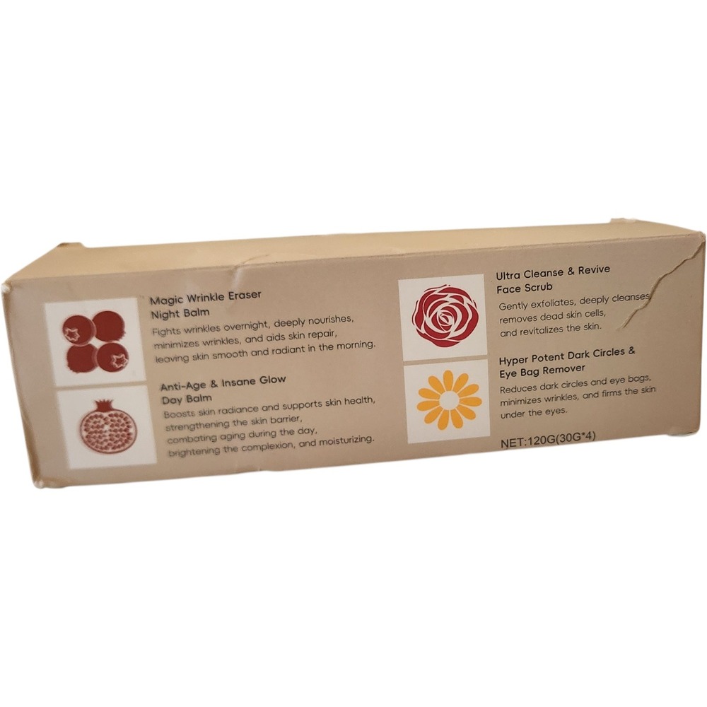 Multi-Effect Skin Renewing Kit 4 Piece Set Face Care‎ Balm Scrub